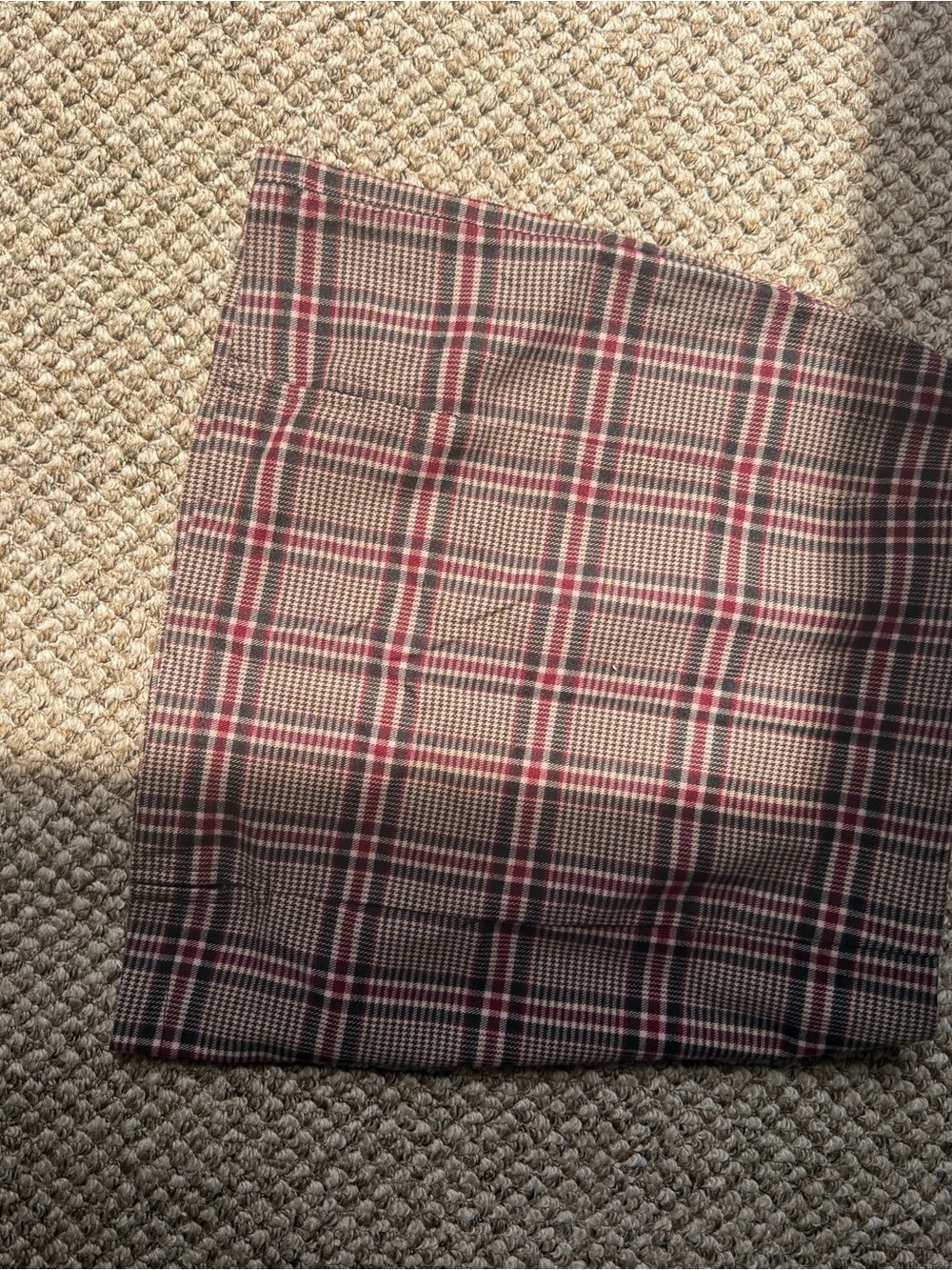 Eyeshadow Plaid Mini Skirt in Brown and Red